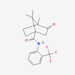 4,7,7-trimethyl-3-oxo-N-[2-(trifluoromethyl)phenyl]bicyclo[2.2.1]heptane-1-carboxamide
