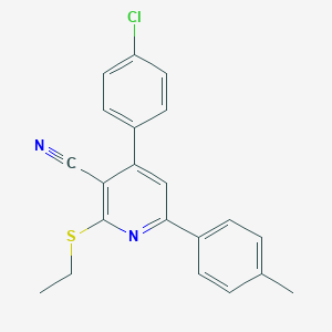 4-(4-Chlorophenyl)-2-(ethylsulfanyl)-6-(4-methylphenyl)nicotinonitrile