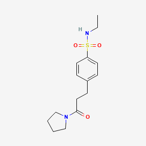 molecular formula C15H22N2O3S B4186140 N-ethyl-4-[3-oxo-3-(1-pyrrolidinyl)propyl]benzenesulfonamide 