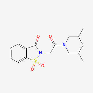 molecular formula C16H20N2O4S B4186151 2-[2-(3,5-dimethyl-1-piperidinyl)-2-oxoethyl]-1,2-benzisothiazol-3(2H)-one 1,1-dioxide 