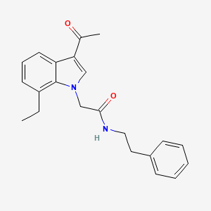 molecular formula C22H24N2O2 B4186159 2-(3-acetyl-7-ethyl-1H-indol-1-yl)-N-(2-phenylethyl)acetamide 