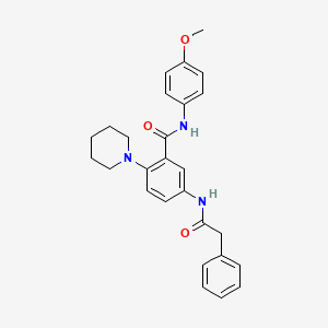 molecular formula C27H29N3O3 B4186187 N-(4-methoxyphenyl)-5-[(phenylacetyl)amino]-2-(1-piperidinyl)benzamide 