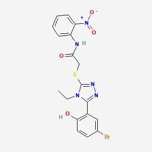 molecular formula C18H16BrN5O4S B4186189 2-{[5-(5-bromo-2-hydroxyphenyl)-4-ethyl-4H-1,2,4-triazol-3-yl]thio}-N-(2-nitrophenyl)acetamide 