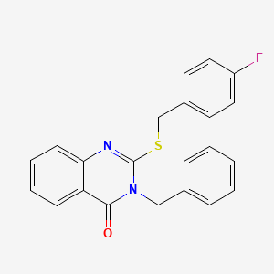 molecular formula C22H17FN2OS B4186193 3-benzyl-2-[(4-fluorobenzyl)thio]-4(3H)-quinazolinone 