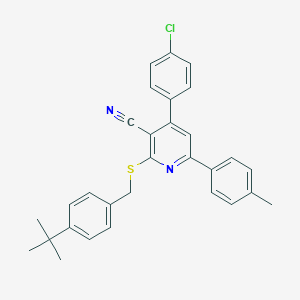 2-[(4-Tert-butylbenzyl)sulfanyl]-4-(4-chlorophenyl)-6-(4-methylphenyl)nicotinonitrile