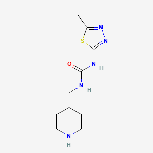 molecular formula C10H17N5OS B4186200 N-(5-methyl-1,3,4-thiadiazol-2-yl)-N'-(piperidin-4-ylmethyl)urea 