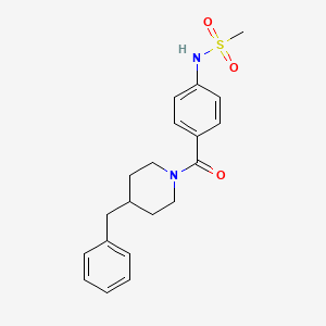 molecular formula C20H24N2O3S B4186210 N-{4-[(4-benzyl-1-piperidinyl)carbonyl]phenyl}methanesulfonamide 