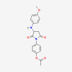 molecular formula C19H18N2O5 B4186212 4-{3-[(4-methoxyphenyl)amino]-2,5-dioxo-1-pyrrolidinyl}phenyl acetate 