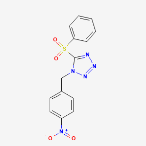 molecular formula C14H11N5O4S B4186219 1-(4-nitrobenzyl)-5-(phenylsulfonyl)-1H-tetrazole 