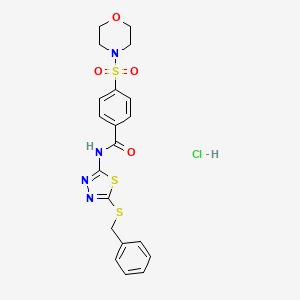 molecular formula C20H21ClN4O4S3 B4186220 N-[5-(benzylthio)-1,3,4-thiadiazol-2-yl]-4-(4-morpholinylsulfonyl)benzamide hydrochloride 