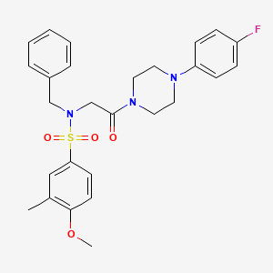 molecular formula C27H30FN3O4S B4186222 N-benzyl-N-{2-[4-(4-fluorophenyl)-1-piperazinyl]-2-oxoethyl}-4-methoxy-3-methylbenzenesulfonamide 