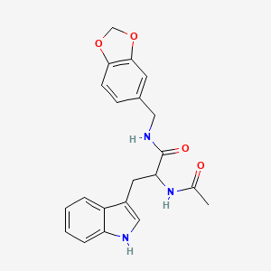 molecular formula C21H21N3O4 B4186229 N-acetyl-N-(1,3-benzodioxol-5-ylmethyl)tryptophanamide 