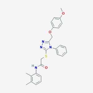 molecular formula C26H26N4O3S B418624 N-(2,3-dimethylphenyl)-2-[[5-[(4-methoxyphenoxy)methyl]-4-phenyl-1,2,4-triazol-3-yl]sulfanyl]acetamide CAS No. 332912-60-4