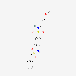 molecular formula C18H24N2O5S2 B4186253 4-[(benzylsulfonyl)amino]-N-(3-ethoxypropyl)benzenesulfonamide 