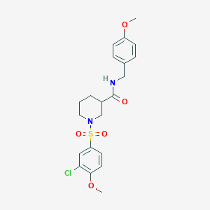 molecular formula C21H25ClN2O5S B4186271 1-[(3-chloro-4-methoxyphenyl)sulfonyl]-N-(4-methoxybenzyl)-3-piperidinecarboxamide 