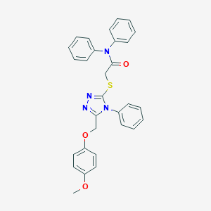 2-((5-((4-Methoxyphenoxy)methyl)-4-phenyl-4H-1,2,4-triazol-3-yl)thio)-N,N-diphenylacetamide