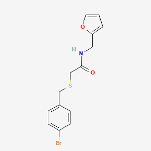 molecular formula C14H14BrNO2S B4186291 2-[(4-bromobenzyl)thio]-N-(2-furylmethyl)acetamide 