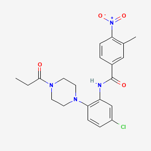molecular formula C21H23ClN4O4 B4186295 N-[5-chloro-2-(4-propionyl-1-piperazinyl)phenyl]-3-methyl-4-nitrobenzamide 