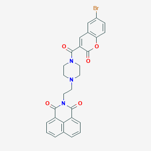 molecular formula C28H22BrN3O5 B4186302 2-(2-{4-[(6-bromo-2-oxo-2H-chromen-3-yl)carbonyl]-1-piperazinyl}ethyl)-1H-benzo[de]isoquinoline-1,3(2H)-dione 