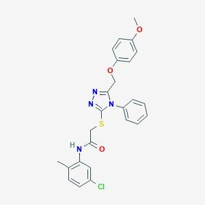 N-(5-chloro-2-methylphenyl)-2-[[5-[(4-methoxyphenoxy)methyl]-4-phenyl-1,2,4-triazol-3-yl]sulfanyl]acetamide