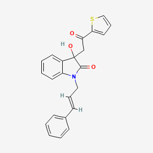 molecular formula C23H19NO3S B4186314 3-hydroxy-3-[2-oxo-2-(2-thienyl)ethyl]-1-(3-phenyl-2-propen-1-yl)-1,3-dihydro-2H-indol-2-one 