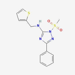 molecular formula C14H14N4O2S2 B4186334 1-(methylsulfonyl)-3-phenyl-N-(2-thienylmethyl)-1H-1,2,4-triazol-5-amine 