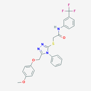 2-({5-[(4-methoxyphenoxy)methyl]-4-phenyl-4H-1,2,4-triazol-3-yl}sulfanyl)-N-[3-(trifluoromethyl)phenyl]acetamide