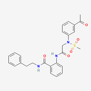 molecular formula C26H27N3O5S B4186356 2-{[N-(3-acetylphenyl)-N-(methylsulfonyl)glycyl]amino}-N-(2-phenylethyl)benzamide CAS No. 830349-16-1