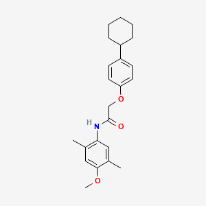 molecular formula C23H29NO3 B4186368 2-(4-cyclohexylphenoxy)-N-(4-methoxy-2,5-dimethylphenyl)acetamide 
