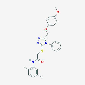 N-(2,5-dimethylphenyl)-2-[[5-[(4-methoxyphenoxy)methyl]-4-phenyl-1,2,4-triazol-3-yl]sulfanyl]acetamide