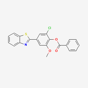 molecular formula C21H14ClNO3S B4186412 4-(1,3-benzothiazol-2-yl)-2-chloro-6-methoxyphenyl benzoate 