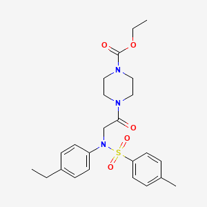 molecular formula C24H31N3O5S B4186424 ethyl 4-{N-(4-ethylphenyl)-N-[(4-methylphenyl)sulfonyl]glycyl}-1-piperazinecarboxylate 