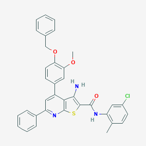 3-amino-4-[4-(benzyloxy)-3-methoxyphenyl]-N-(5-chloro-2-methylphenyl)-6-phenylthieno[2,3-b]pyridine-2-carboxamide