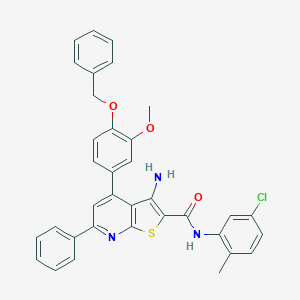 molecular formula C35H28ClN3O3S B418645 3-amino-4-[4-(benzyloxy)-3-methoxyphenyl]-N-(5-chloro-2-methylphenyl)-6-phenylthieno[2,3-b]pyridine-2-carboxamide 