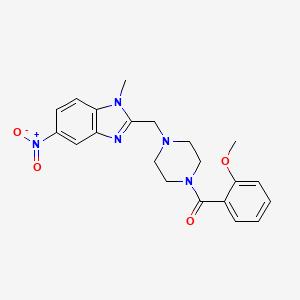 molecular formula C21H23N5O4 B4186477 2-{[4-(2-methoxybenzoyl)-1-piperazinyl]methyl}-1-methyl-5-nitro-1H-benzimidazole 