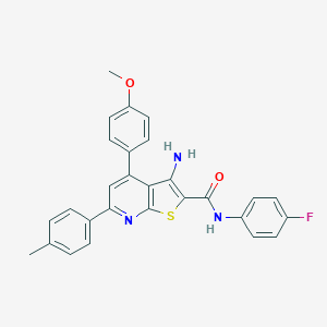 molecular formula C28H22FN3O2S B418648 3-amino-N-(4-fluorophenyl)-4-(4-methoxyphenyl)-6-(4-methylphenyl)thieno[2,3-b]pyridine-2-carboxamide CAS No. 444155-44-6