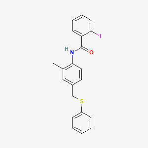molecular formula C21H18INOS B4186495 2-iodo-N-{2-methyl-4-[(phenylthio)methyl]phenyl}benzamide 