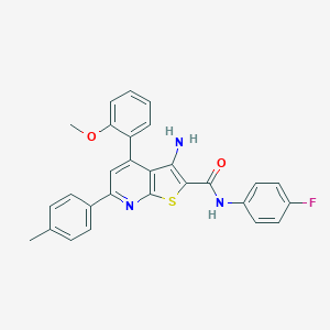 3-amino-N-(4-fluorophenyl)-4-(2-methoxyphenyl)-6-(4-methylphenyl)thieno[2,3-b]pyridine-2-carboxamide