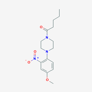 molecular formula C16H23N3O4 B4186530 1-(4-methoxy-2-nitrophenyl)-4-pentanoylpiperazine 