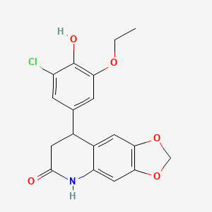 molecular formula C18H16ClNO5 B4186536 8-(3-chloro-5-ethoxy-4-hydroxyphenyl)-7,8-dihydro[1,3]dioxolo[4,5-g]quinolin-6(5H)-one 