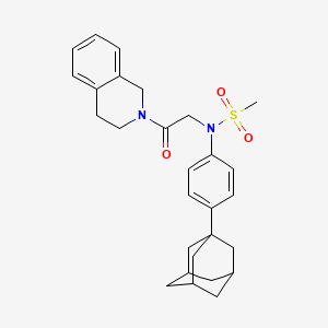 molecular formula C28H34N2O3S B4186541 N-[4-(1-adamantyl)phenyl]-N-[2-(3,4-dihydro-2(1H)-isoquinolinyl)-2-oxoethyl]methanesulfonamide 