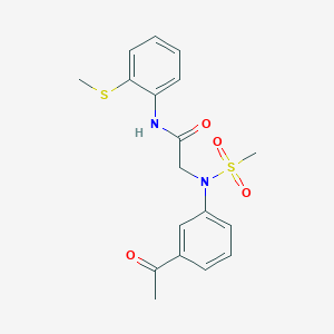 molecular formula C18H20N2O4S2 B4186553 N~2~-(3-acetylphenyl)-N~2~-(methylsulfonyl)-N~1~-[2-(methylthio)phenyl]glycinamide 