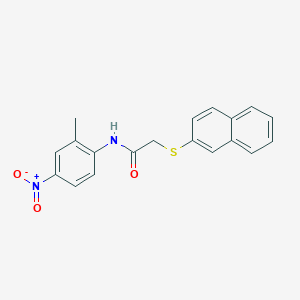 molecular formula C19H16N2O3S B4186556 N-(2-methyl-4-nitrophenyl)-2-(2-naphthylthio)acetamide 