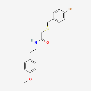 molecular formula C18H20BrNO2S B4186557 2-[(4-bromobenzyl)thio]-N-[2-(4-methoxyphenyl)ethyl]acetamide 