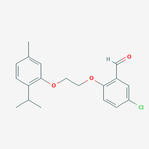 molecular formula C19H21ClO3 B4186572 5-chloro-2-[2-(2-isopropyl-5-methylphenoxy)ethoxy]benzaldehyde 