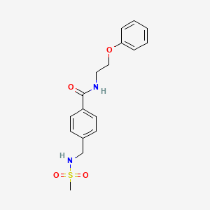 molecular formula C17H20N2O4S B4186577 4-{[(methylsulfonyl)amino]methyl}-N-(2-phenoxyethyl)benzamide 
