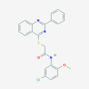 N-(5-chloro-2-methoxyphenyl)-2-[(2-phenyl-4-quinazolinyl)sulfanyl]acetamide