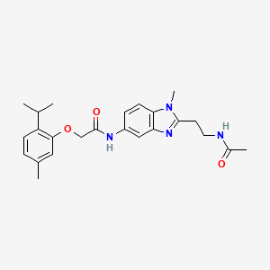 molecular formula C24H30N4O3 B4186627 N-{2-[2-(acetylamino)ethyl]-1-methyl-1H-benzimidazol-5-yl}-2-(2-isopropyl-5-methylphenoxy)acetamide CAS No. 876710-78-0
