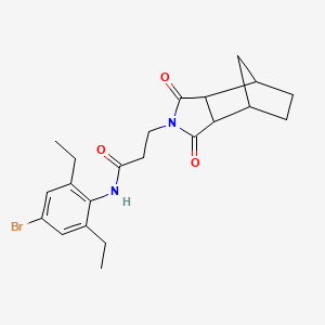 molecular formula C22H27BrN2O3 B4186633 N-(4-bromo-2,6-diethylphenyl)-3-(3,5-dioxo-4-azatricyclo[5.2.1.0~2,6~]dec-4-yl)propanamide 