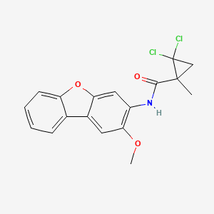molecular formula C18H15Cl2NO3 B4186644 2,2-dichloro-N-(2-methoxydibenzo[b,d]furan-3-yl)-1-methylcyclopropanecarboxamide 